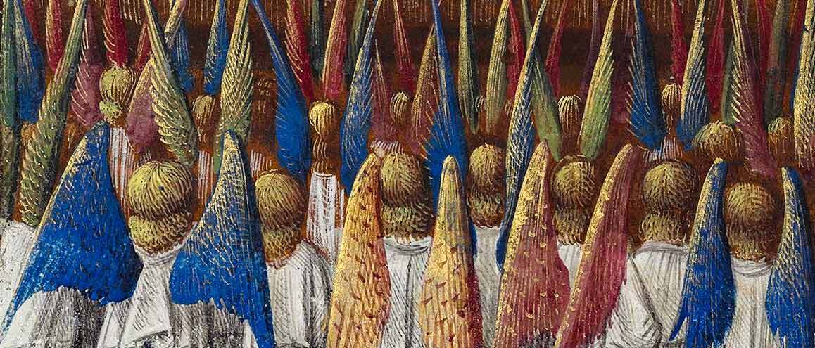 Anjos, em ilustração extraída de um breviário do século XV.