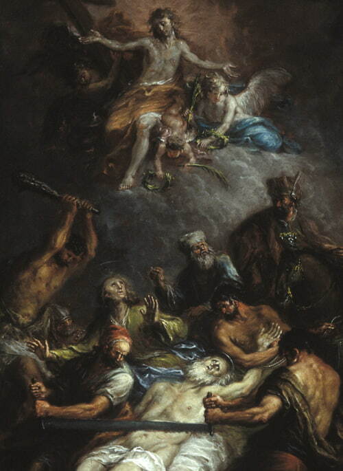 “Martírio de São Simão Zelote e São Judas Tadeu”, por Martin Johan Schmidt.