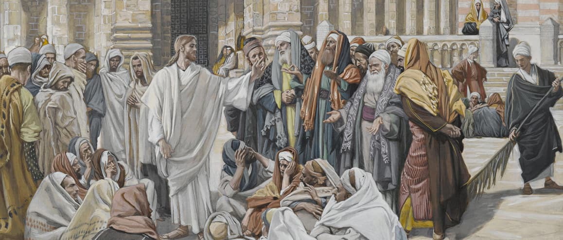 “Os fariseus questionam Jesus”, quadro de James Tissot.