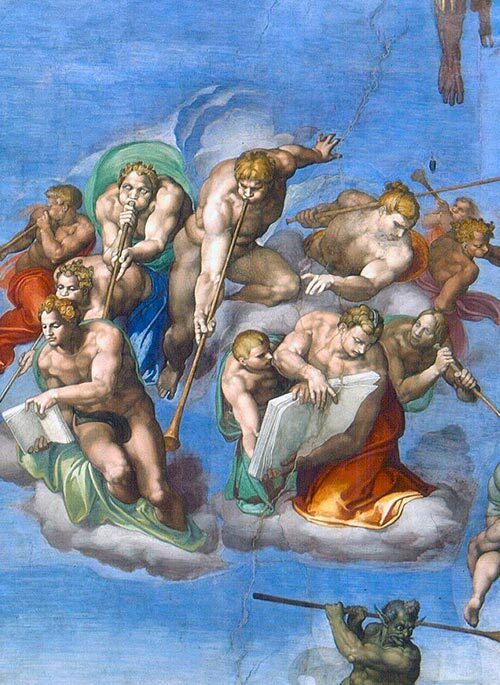 Detalhe do “Juízo Final”, de Michelangelo.