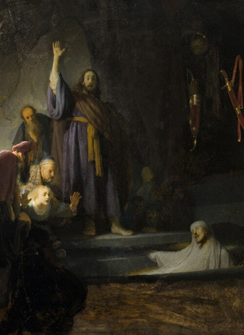 “A ressurreição de Lázaro”, por Rembrandt.