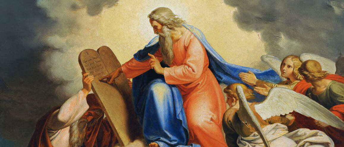 “Deus inscreve os mandamentos em duas tábuas de pedra”, por Joseph von Fuhrich.