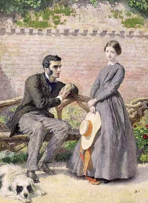 Detalhe de “Rochester e Jane Eyre”, por Frederick Walker.
