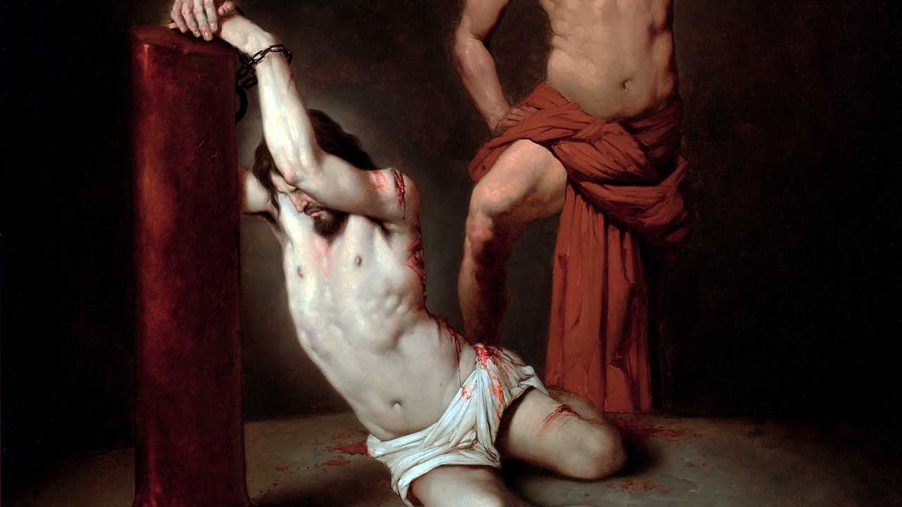 Jesus é flagelado numa coluna