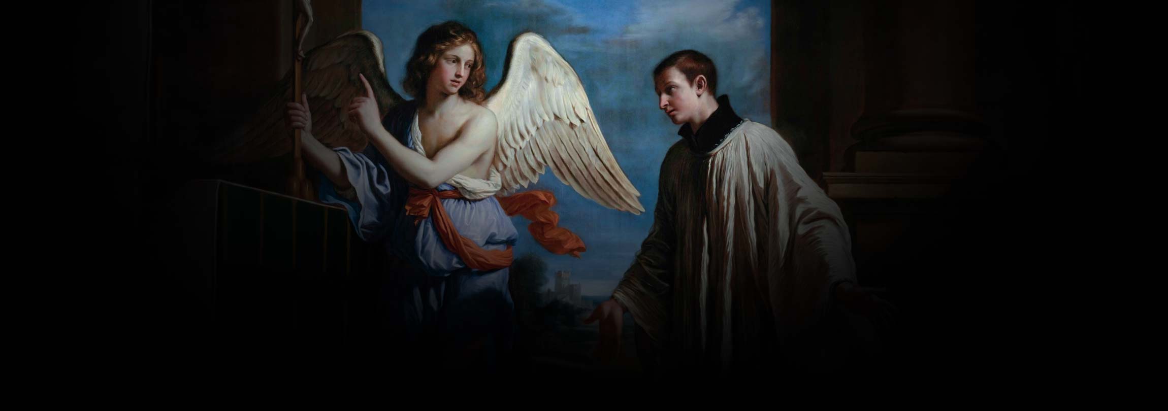 Um jovem em meio aos anjos do Céu