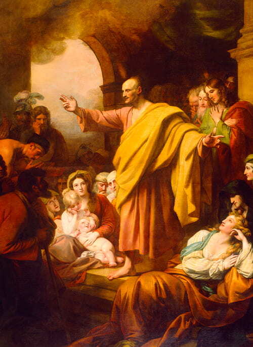 “São Pedro pregando em Pentecostes”, quadro de Benjamin West.