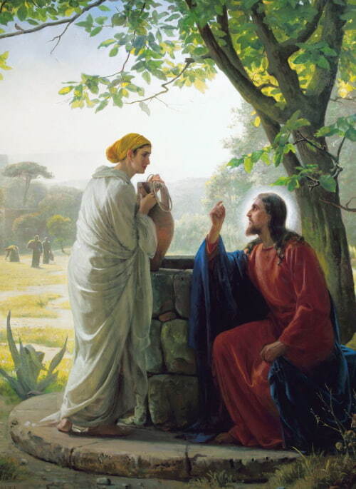 “Cristo e a mulher samaritana”, por Carl Bloch.
